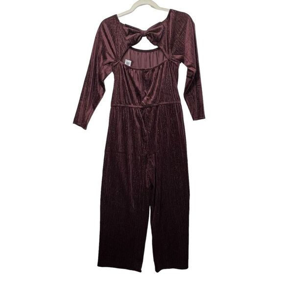 New with Tags Old Navy Short Sleeve Velvet Maroon Jumpsuit Sz Xxl - Picture 14 of 14